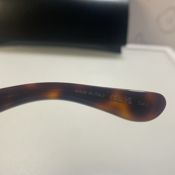 💯 - NWT SAINT LAURENT YSL SLM8/F 003 Havana Brown Gold Logo 56 mm Women's Su… - Picture 10 of 12